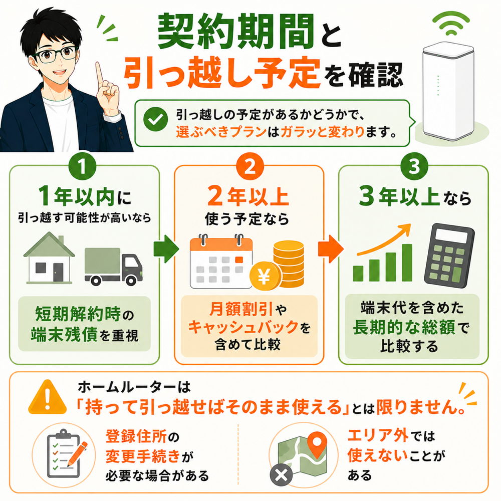 契約期間と引っ越し予定を確認