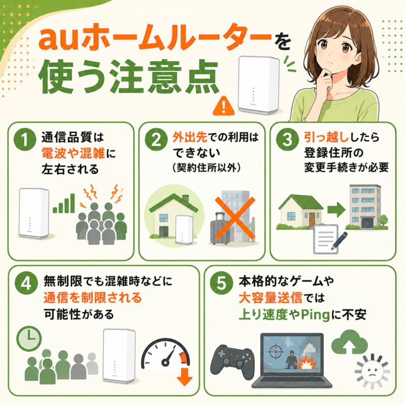 auホームルーターを使う注意点