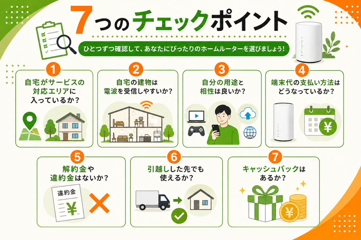 一人暮らしがホームルーターを選ぶときの7つのチェックポイント